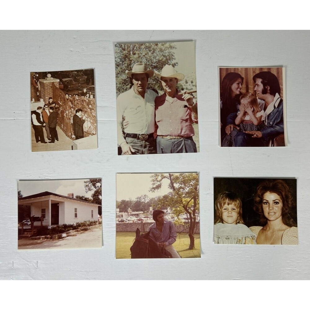 Vintage Elvis Presley Kodak Photo Lot – 6 Candid Family & Graceland Images